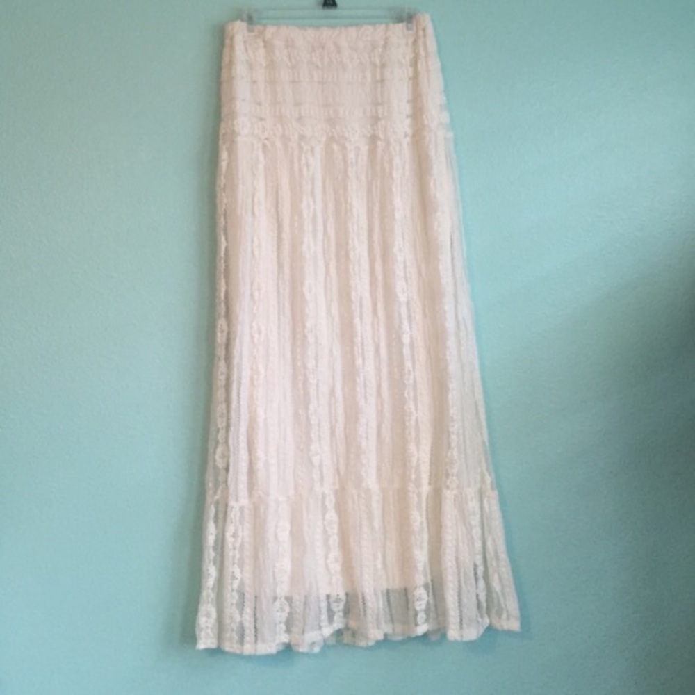 Anthropologie Lace Maxi Skirt